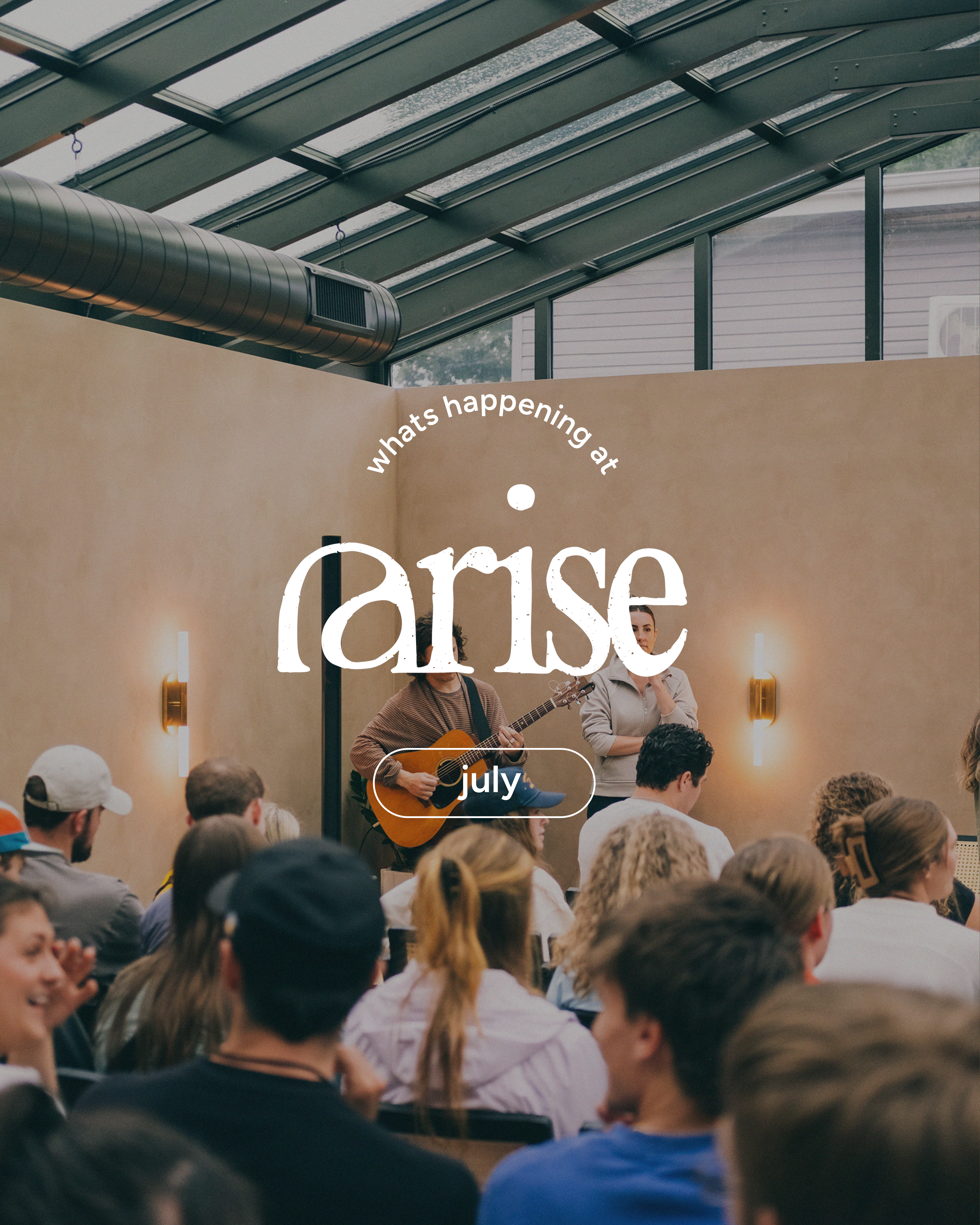 Arise logo over gathering photo